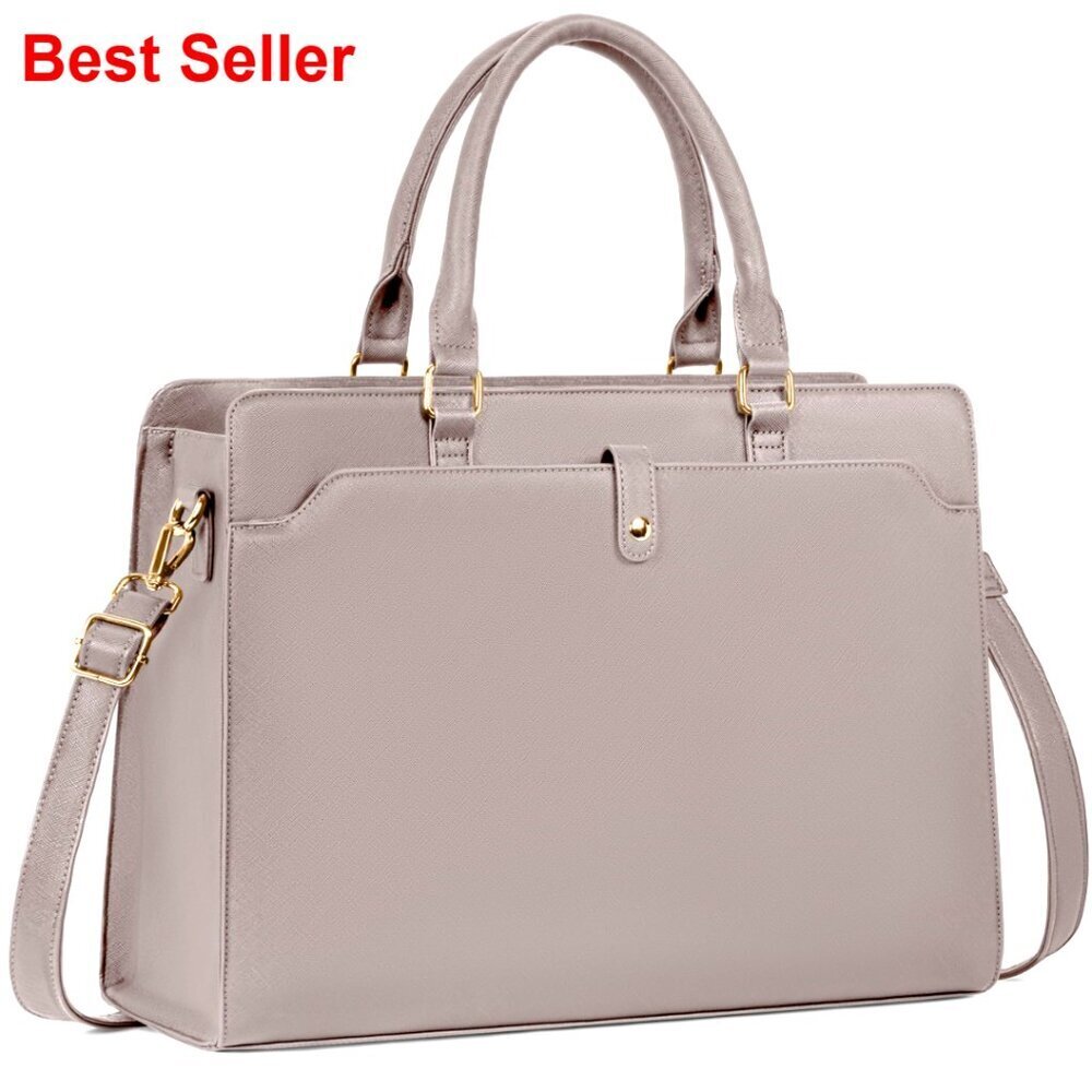 15.6 Inch Laptop Tote Bag Waterproof Leather Business Briefcase Large Capacity